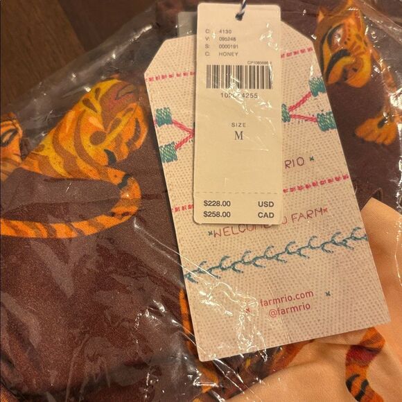 Farm Rio x Anthropologie Tiger Bubble Mini Dress Size medium - Picture 5 of 5